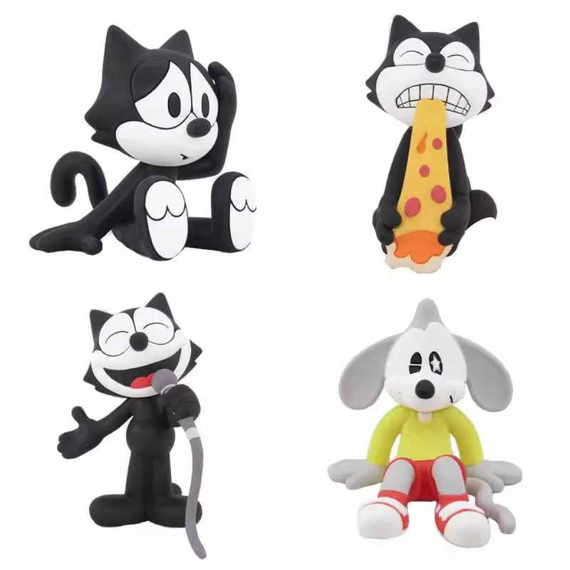 TOMY Originele 4 Stuks Gashapon Felix de Kat Anime Figuur Speelgoed Voor Kinderen Gift Collectible Model Ornamenten