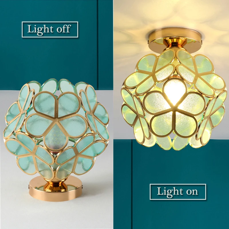 Nordic Petal Aisle Ceiling Lamp Corridor Porch Entrance Bay Window Ceiling Light Simple Luxury Home Decora Balcony Bedroom Light