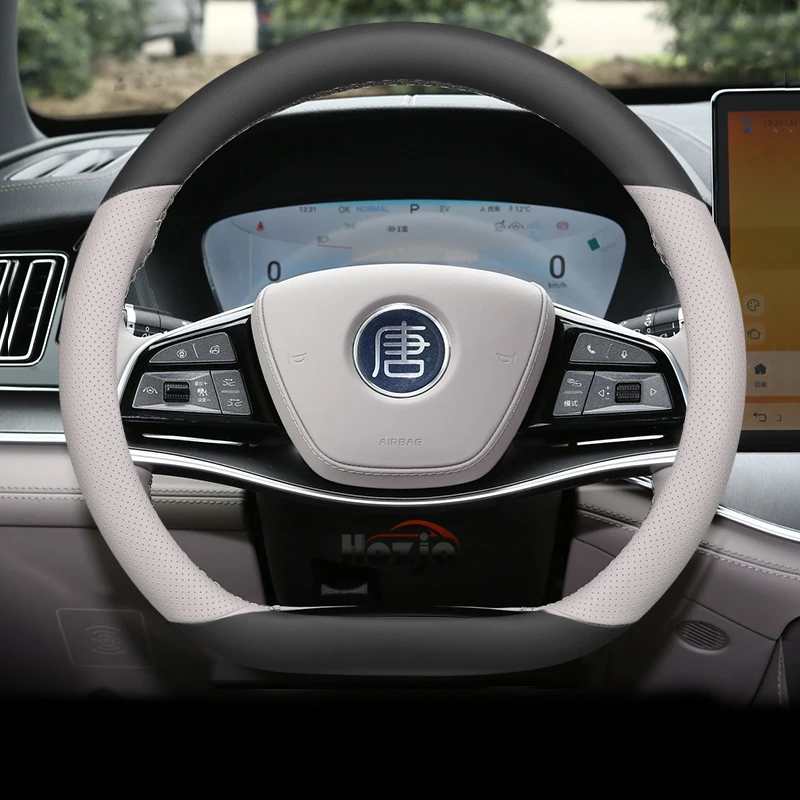 

Leather Car Steering Wheel Cover for BYD TANG L EV DMI EMP 2021 2022 2023 2024 2025 20