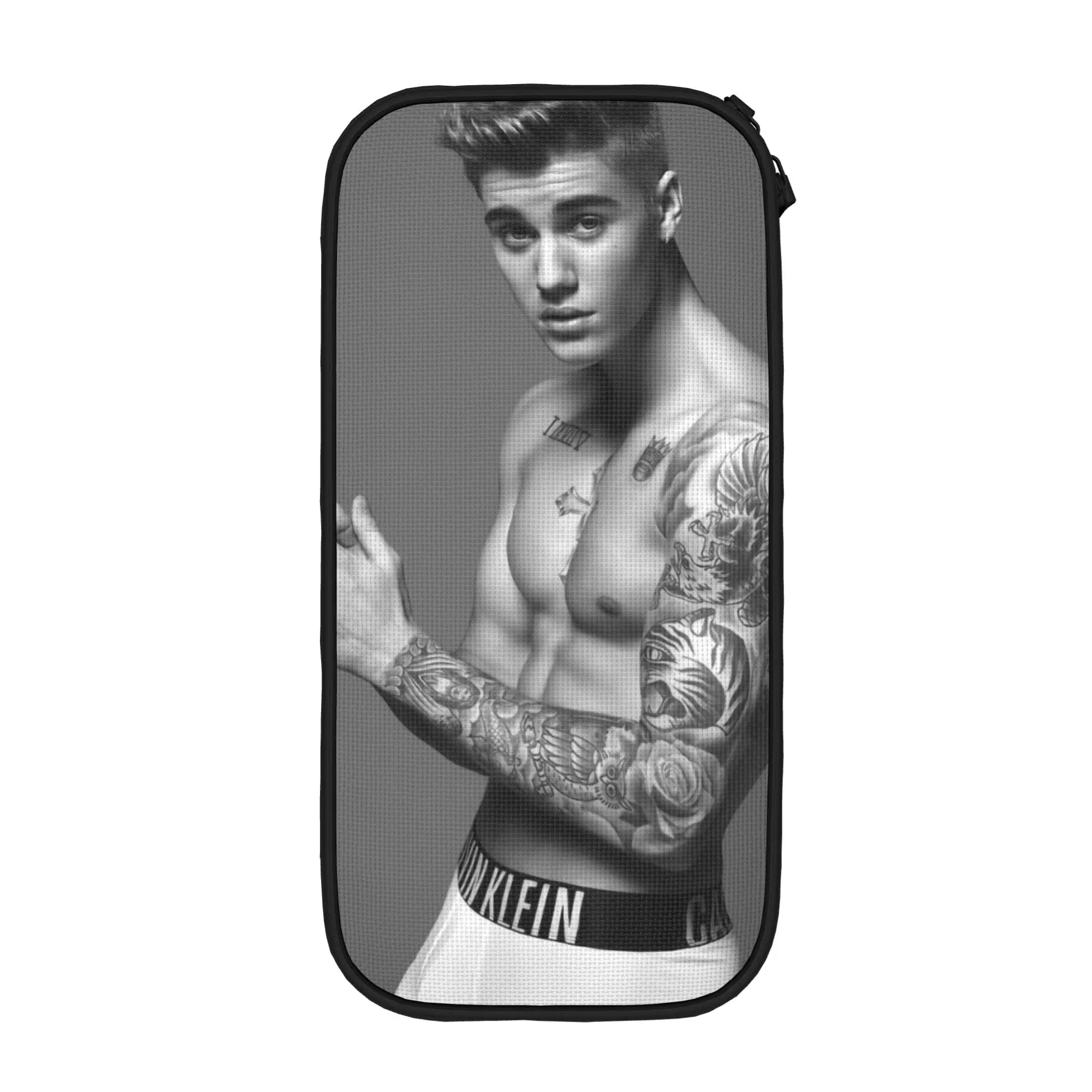 

Fun Pop Singer Justin Bieber Pencil Case Pencilcases Pen Kids Big Capacity Bag Students School Zipper Accessories