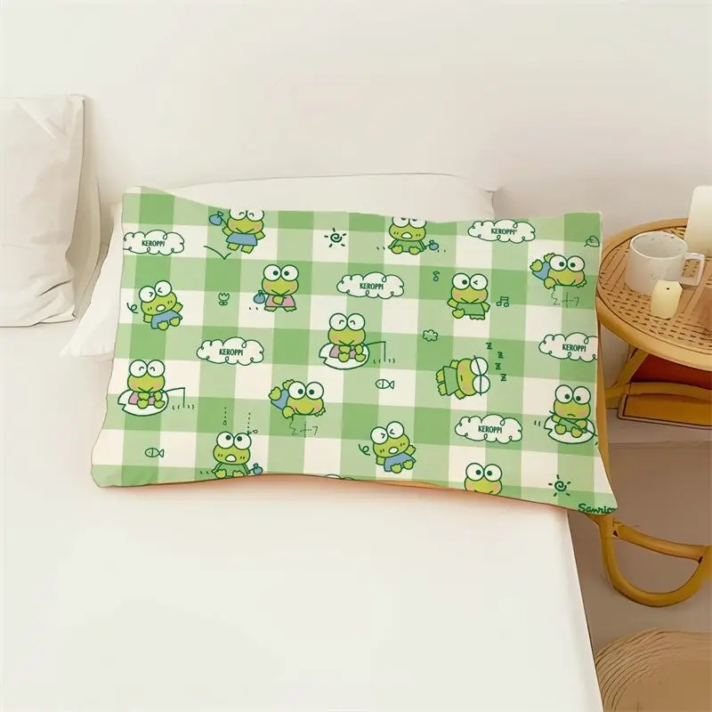 Sanrio Kawaii Kero Kero Keroppi Pillowcase Animation New Kid's Creative Single Pillow Anti-dirty Protective Cover Cute Bedding