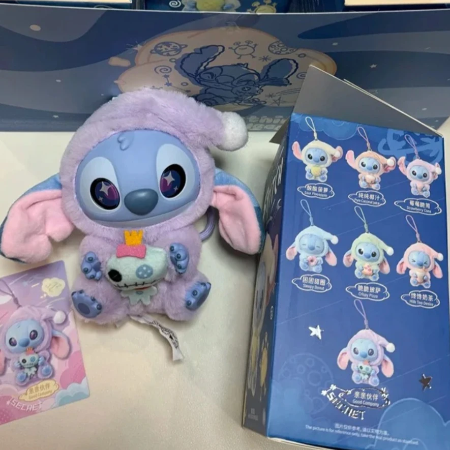 Miniso oficial genuíno disney ponto vinil caixa cega brinquedo boneca pingente para saco série mistério dormir antes de comer tema presente