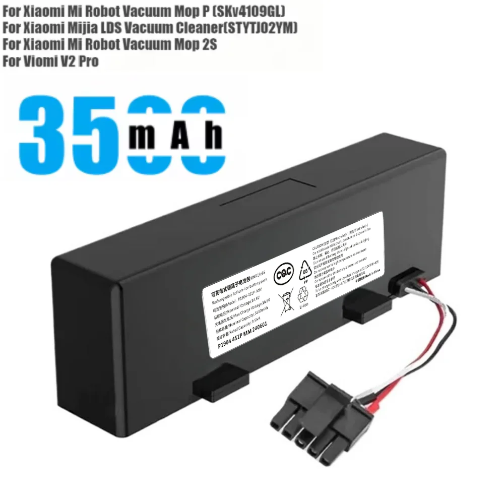 

STYTJ02YM 14.8V 3500mAh~12800mAh Xiaomi Mop Pro Robot Vacuum Cleaner Replacement Battery for Yunmi MVVO1-JG Haier JX37