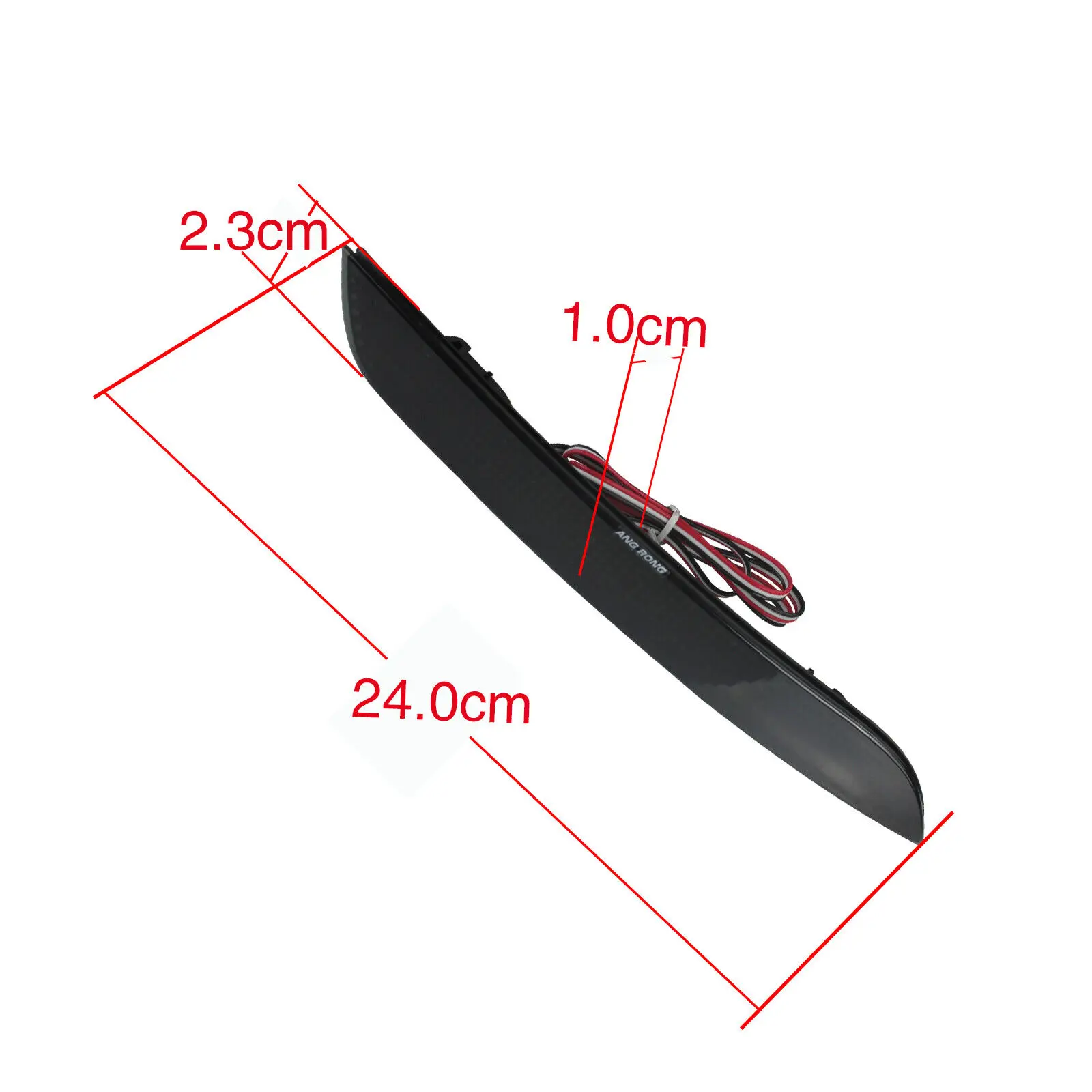 ANGRONG Black Lens LED Rear Bumper Reflector Brake Fog Light Lamps Red For BMW 3 Series F30 F31 F34 F35