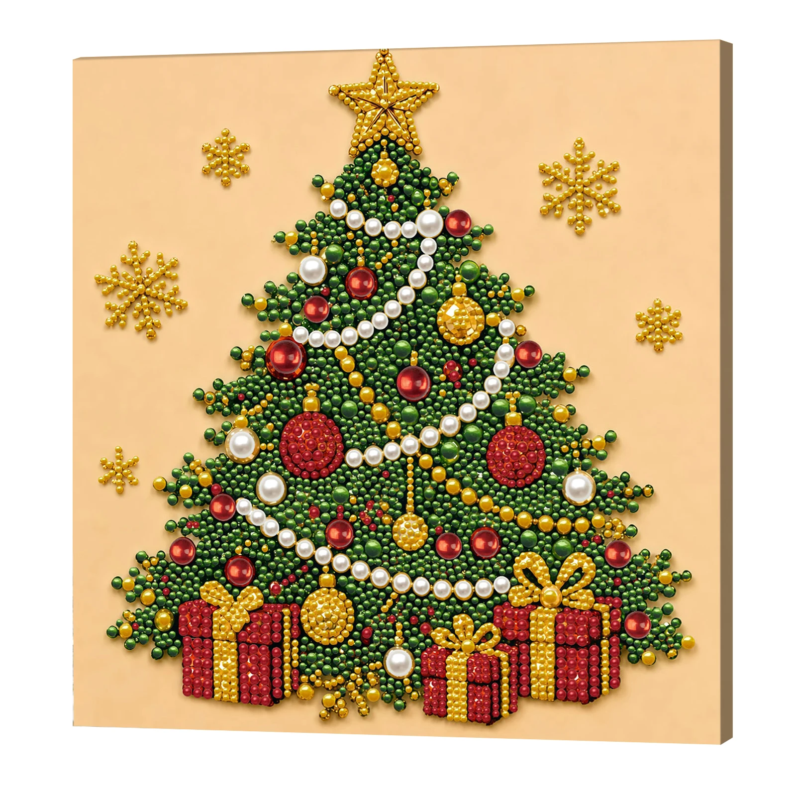 Kerstparel Diamant Schilderkunst Set Met Frame DIY Parelkraal Knutselset Voor Volwassenen Beginner Huisdecoratie Wandkunst Feestcadeau