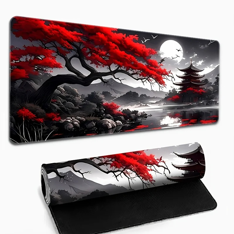 A Large Mouse Pad in a Vibrant Red Style, Perfect As a Great Gift for Halloween And Christmas for Both Men And Women
