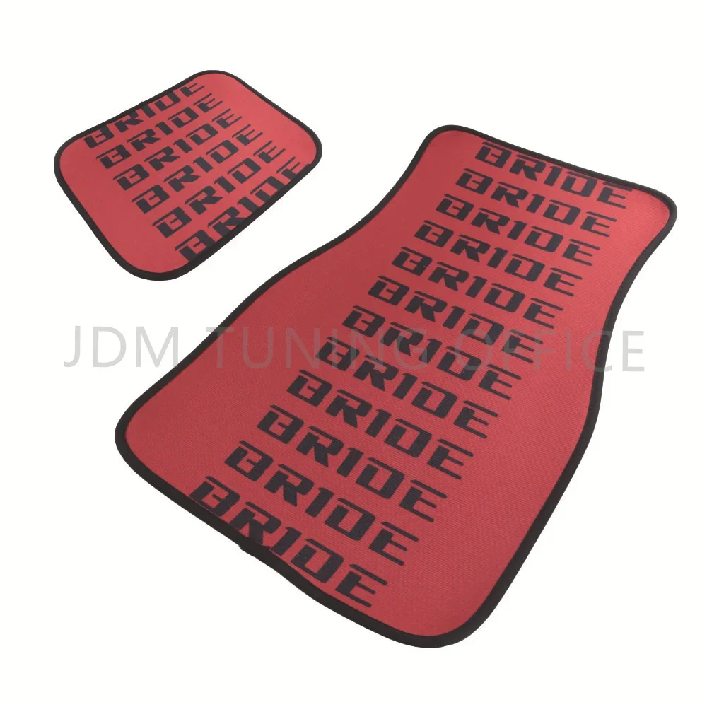 JDM Universal Racing Sport Car BRIDE Fabric Floor Mats Protector Style Waterproof Non-Slip For Auto Interior Carpets