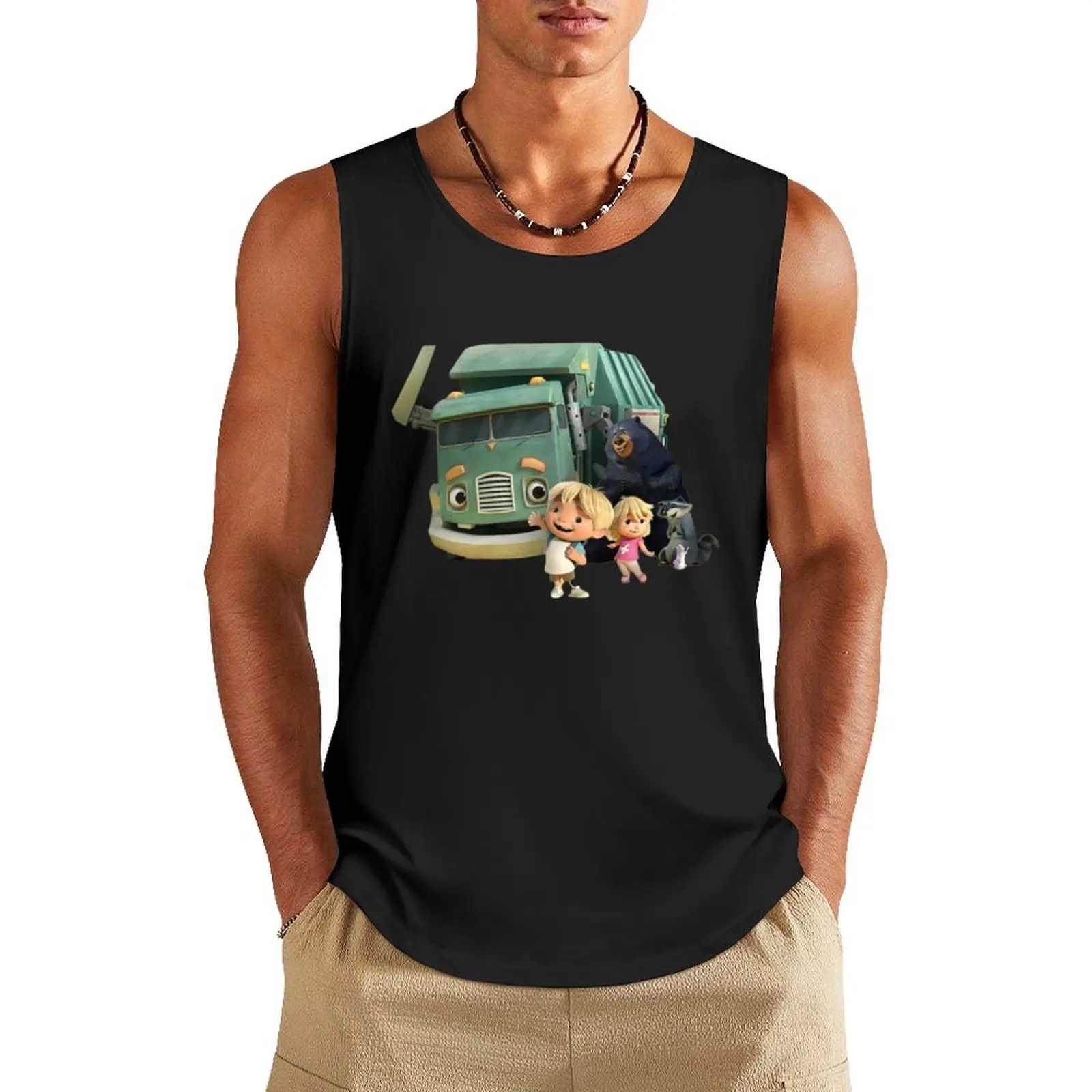 

Trash Truck Netflix Tank Top cool things t-shirt for men sexy clothes men Men's cotton t-shirt