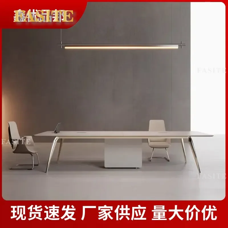 For Modern Minimalist Designer Conference Table Long Multi-Person Meeting Training Desk Office Negotiation Reception