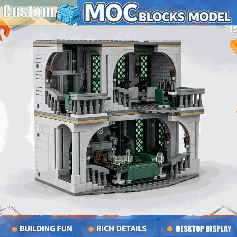 1385 PCS Castle Common Room Dorm Building Blocks Set DIY Assembly Creative Architecture Model Educational Toy Collection Gifts