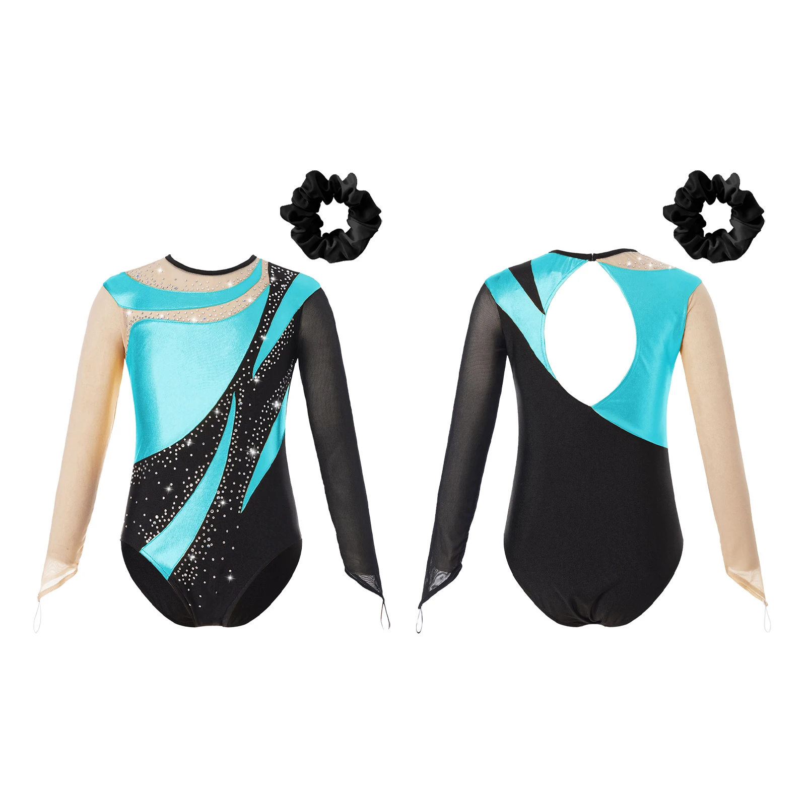مرحلة الرقص ارتداء الفتيات الجمباز الإيقاعي يوتار الأطفال ملابس الباليه طويلة الأكمام الشكل التزلج يوتار ممارسة الملابس