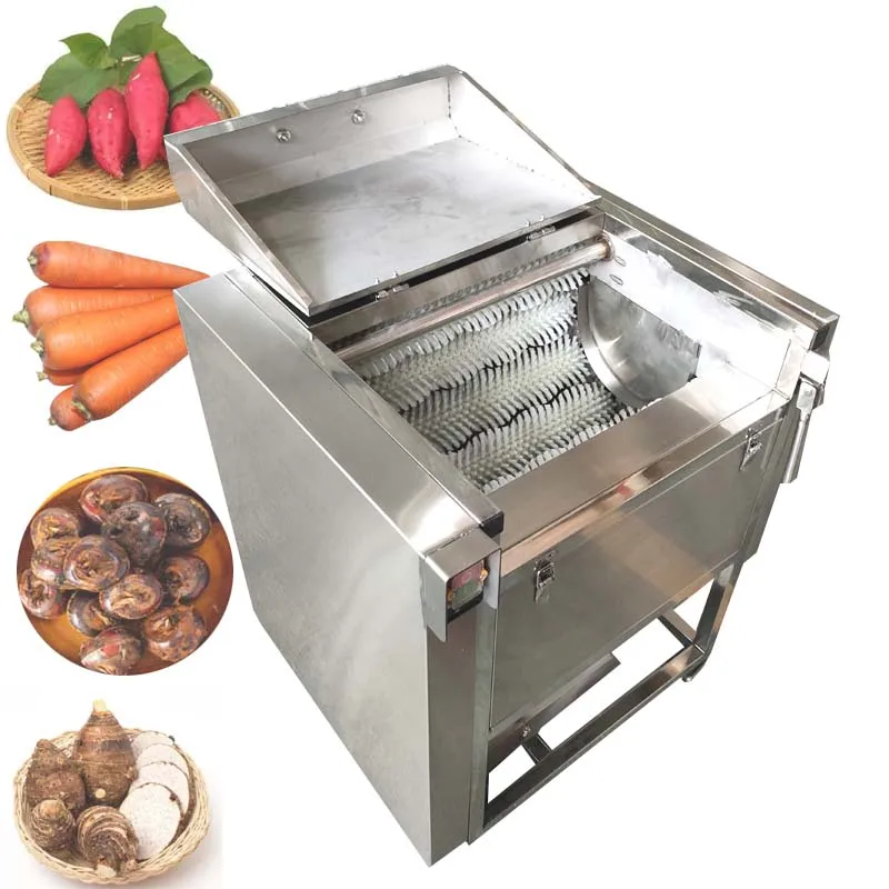 Electric Fruit Vegetable Skin Washing Peeler Automatic 200KG / H Potato Carrot Cleaning Peeling Machine Sweet Potato Ginger