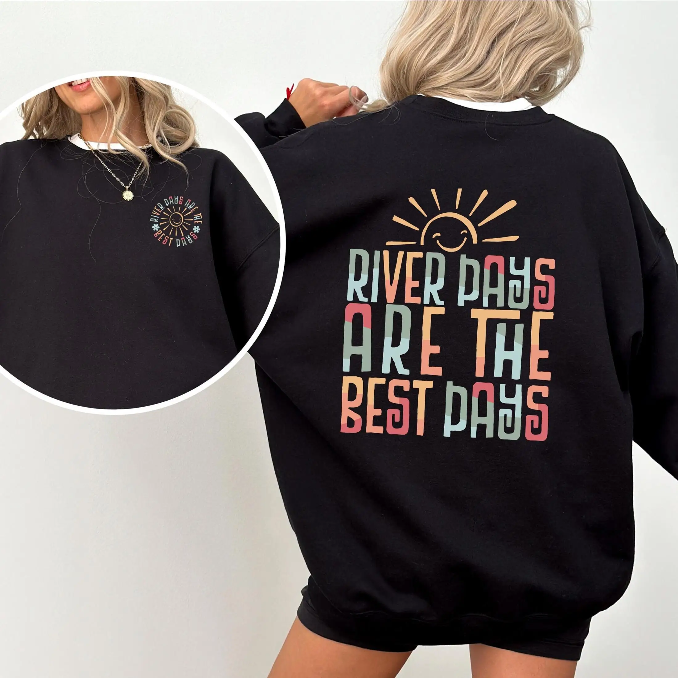 

Толстовка River Days с капюшоном, мужская и женская мода, толстовки с круглым вырезом, топы Y2k, осенне-зимний пуловер, женская одежда