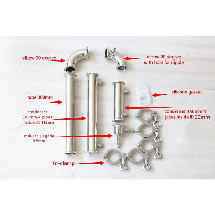 

SS304 2" (51mm) OD64 heat exchanger stainless steel distillation column condenser