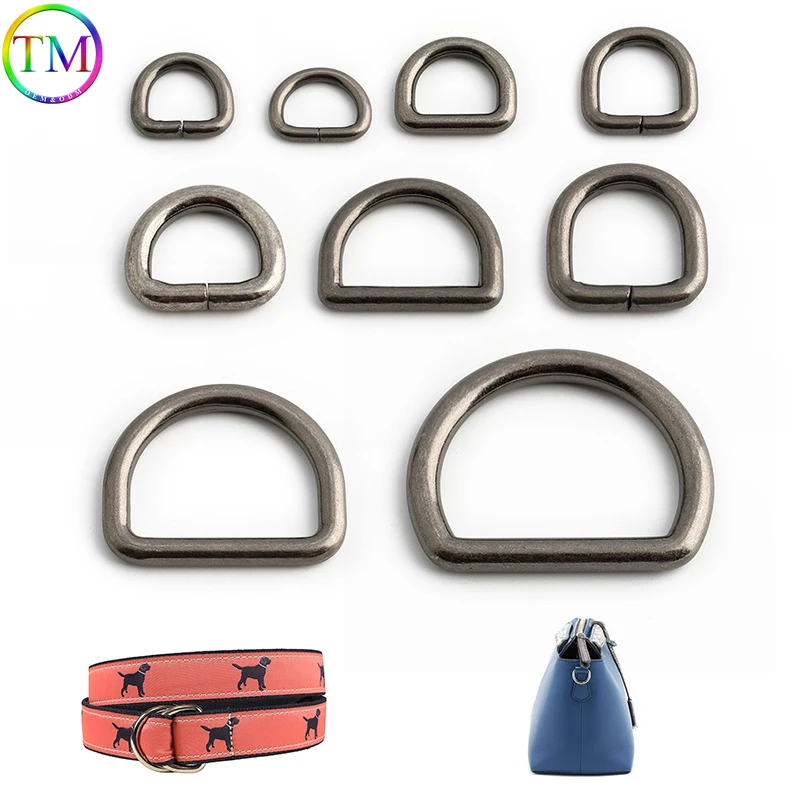 

10/50 шт. металлические D-образные кольца 13-40 мм под старинное серебро, регулируемые пряжки для рюкзаков, коннекторы для ремней, застежки для сумок, крючки для строп, фурнитура для рукоделия