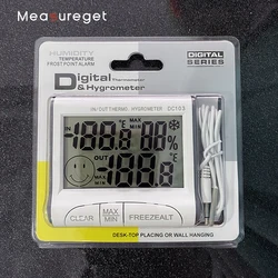 Termómetro portátil DC103 para interiores y exteriores, higrómetro de temperatura e higrómetro, alarma de escarcha