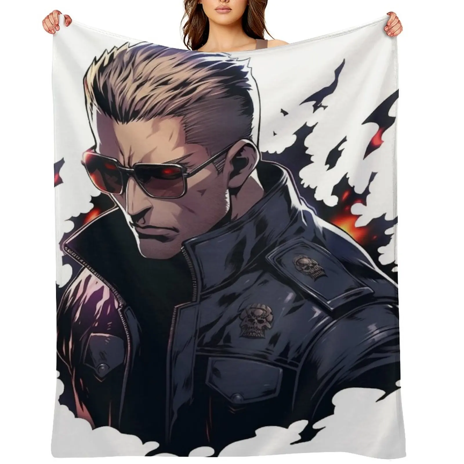 

Albert Wesker Throw Blanket Bed covers Blankets For Baby Plush Flannel Blankets