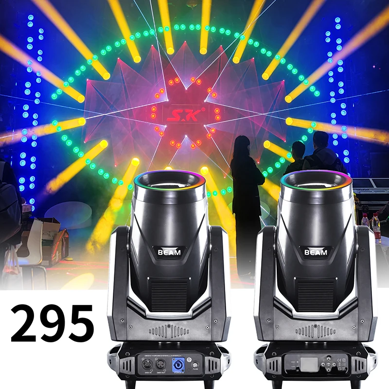 ضوء برأس متحرك بشعاع LED بقدرة 295 وات - تأثير مرحلة حاد للغاية لإضاءة الحفلات الموسيقية وإضاءة DJ