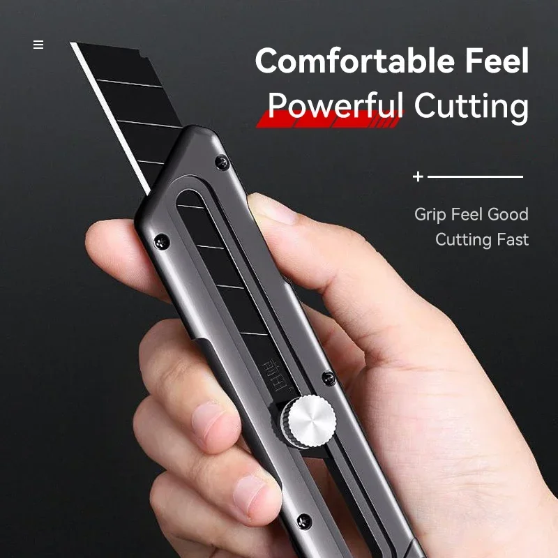 Utility Knife SK5 Steel18mm Blade Retractable Sharp Cutting Knife Safety Lock Heavy Duty Knife Paper Cutter Outdoor Hand Tools