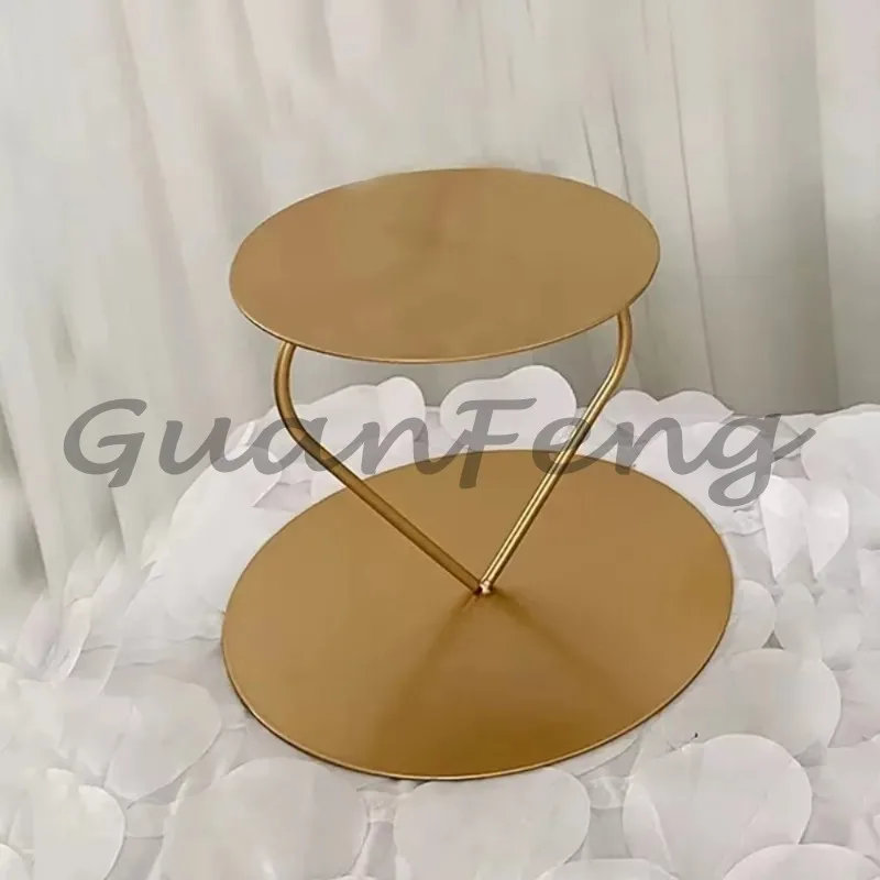 Gold iron luxury cake rack high quality dining table tray layered cake rack