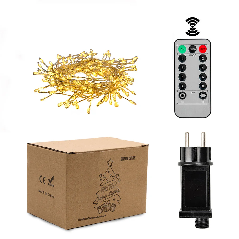 Fairy Lights 1000Led String Cluster Intdoor Bedroom Tree Christmas Lights Garden Remote Control Wedding Decoration Party Holiday