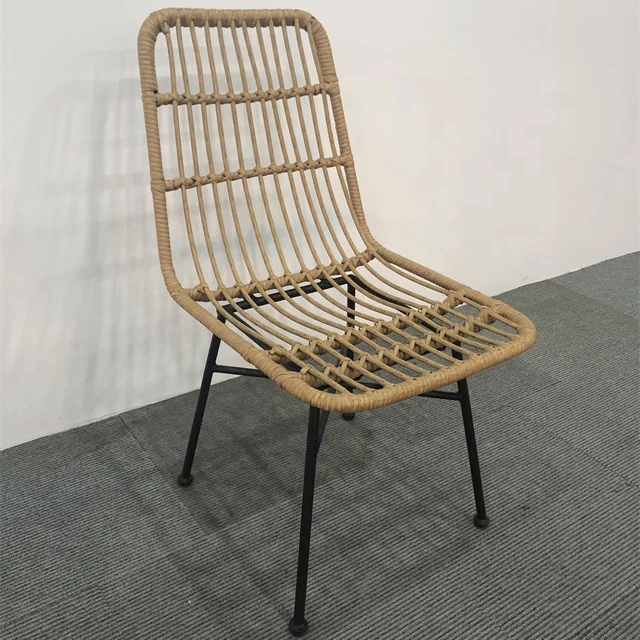 

* Outdoor European Style Metal Rattan Chair Garden Furniture Outdoor Bistro Set Cane High Back Chair