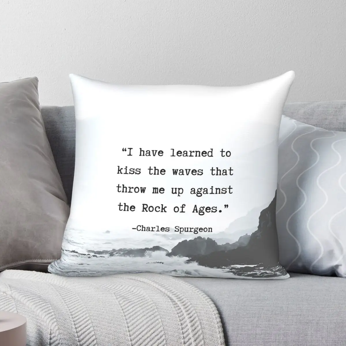 Charles Spurgeon Quote Square Pillowcase Polyester Linen Velvet Printed Decorative Throw Pillow Case Sofa Seater Cushion Cover