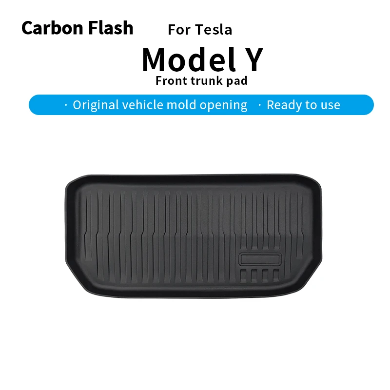 

Карбоновая вспышка для Tesla 2021-2024 Model Y TPE, передний багажник, грузовой коврик, аксессуары, передняя подушка коробки