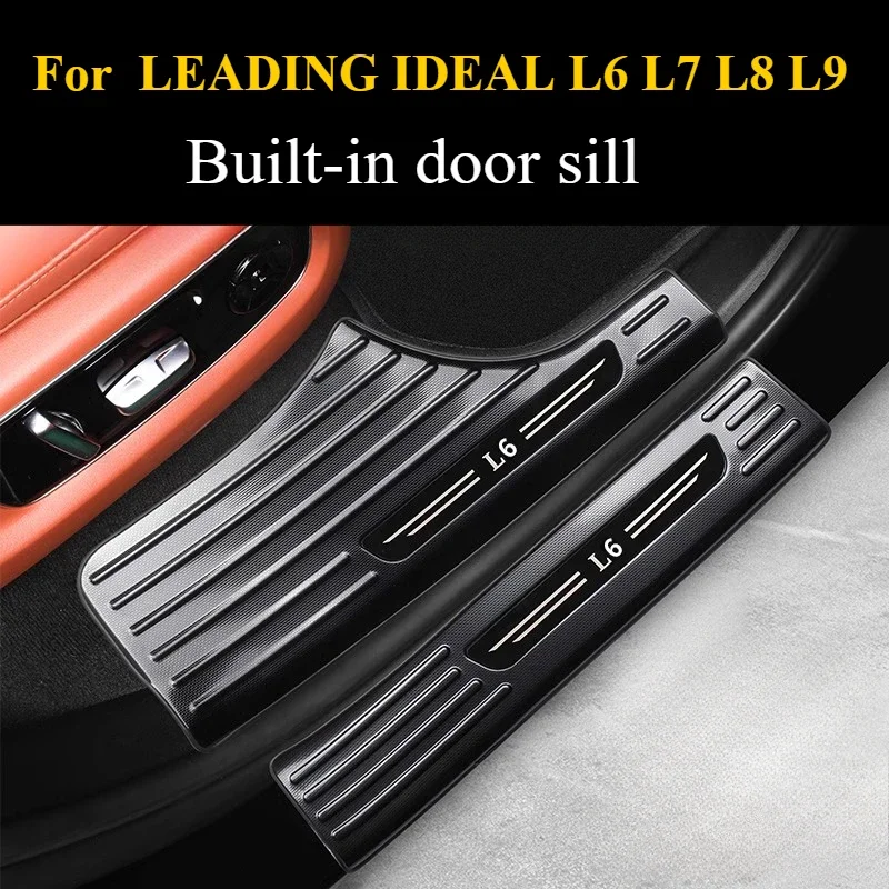 

For LEADING IDEAL L6 L7 L8 L9 2022-2024 Car Threshold Strip Stainless Steel Door Sill Strip Interior Protection Accessories