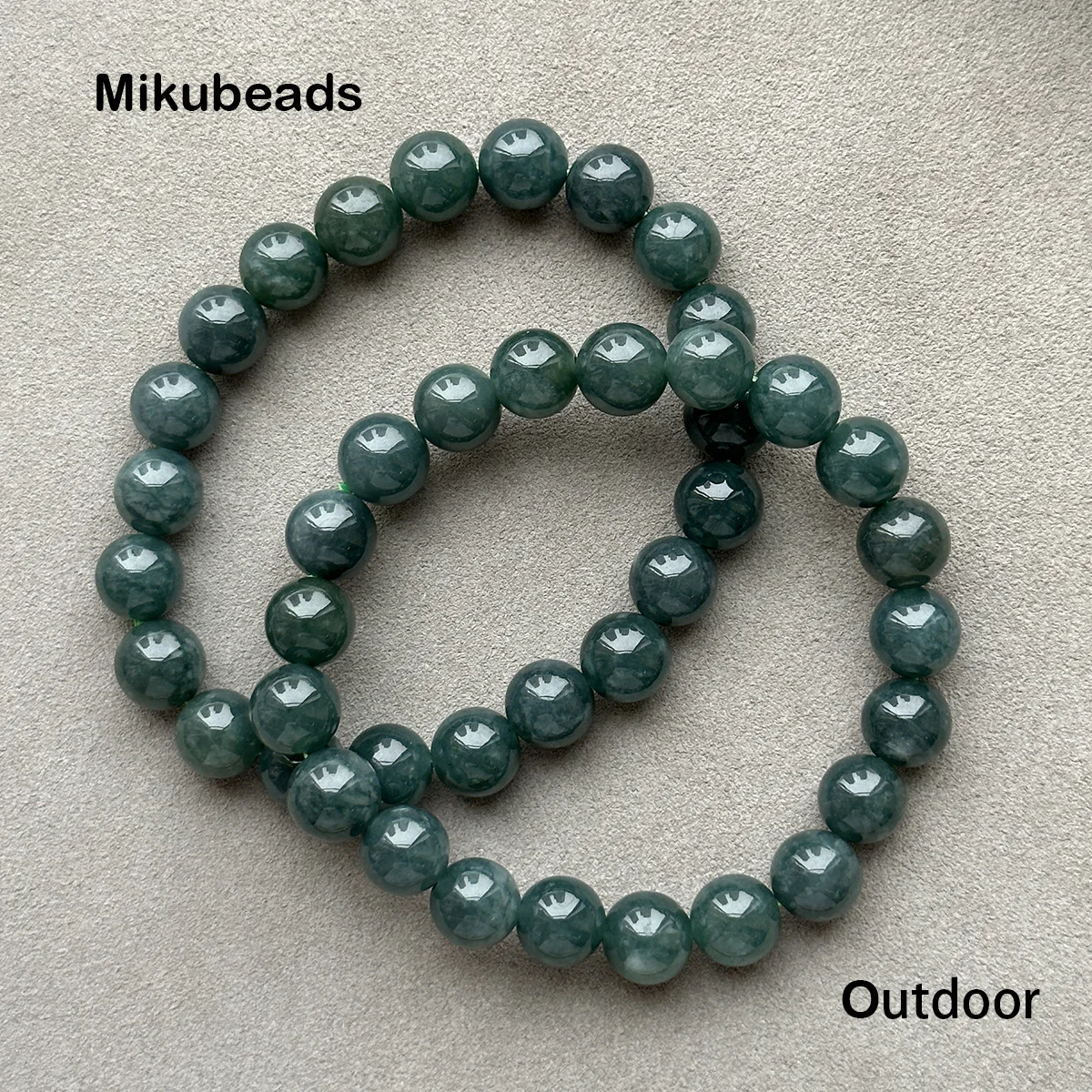 Wholesale Natural A+ 9.5mm Lake Green Jadeite Smooth Round Loose Beads For Making Jewelry DIY Bracelet