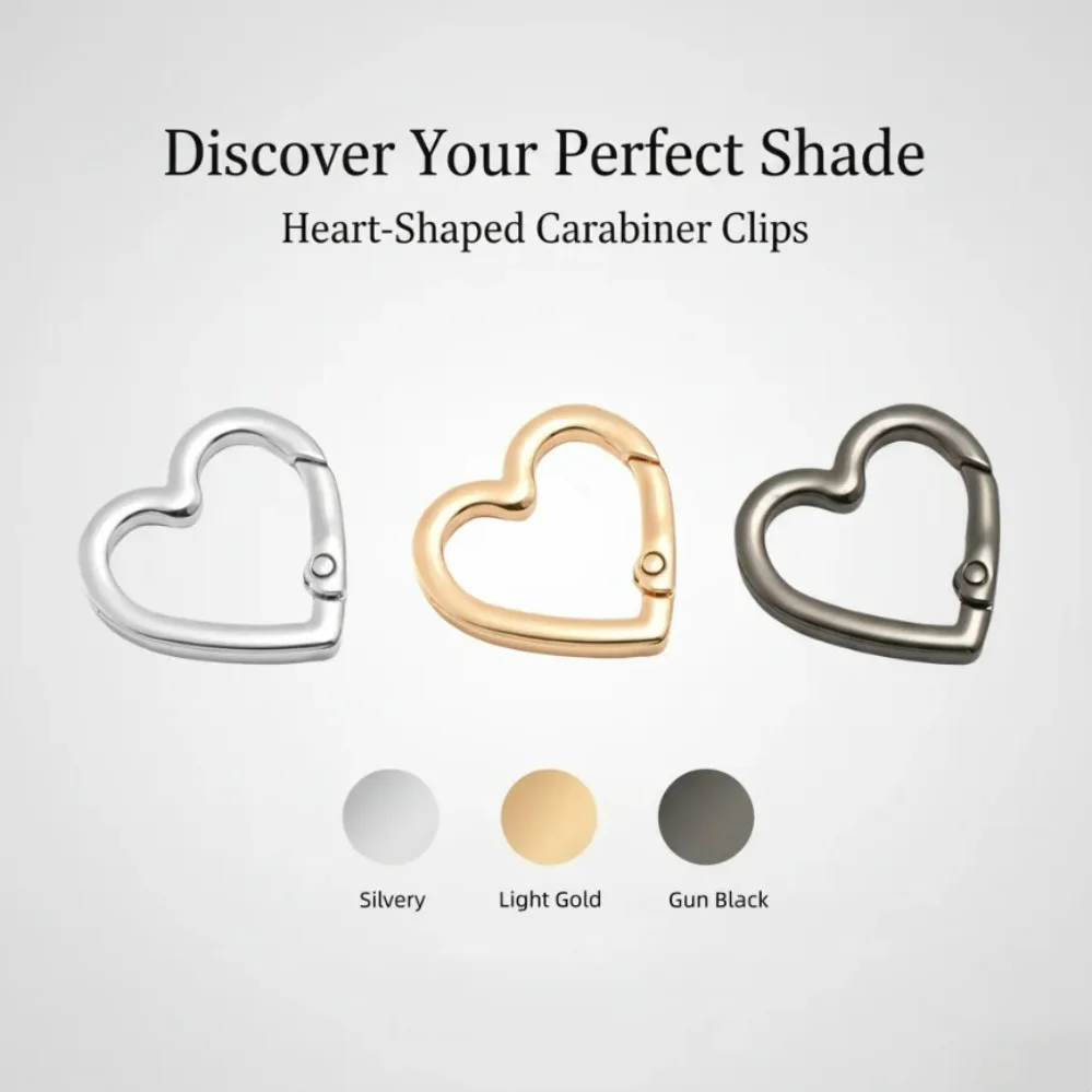 10-100Pcs/lot Heart Spring Clasp Openable Love Shaped Carabiner Keychain Clips Hook Dog Chain DIY Jewelry Buckles Connector