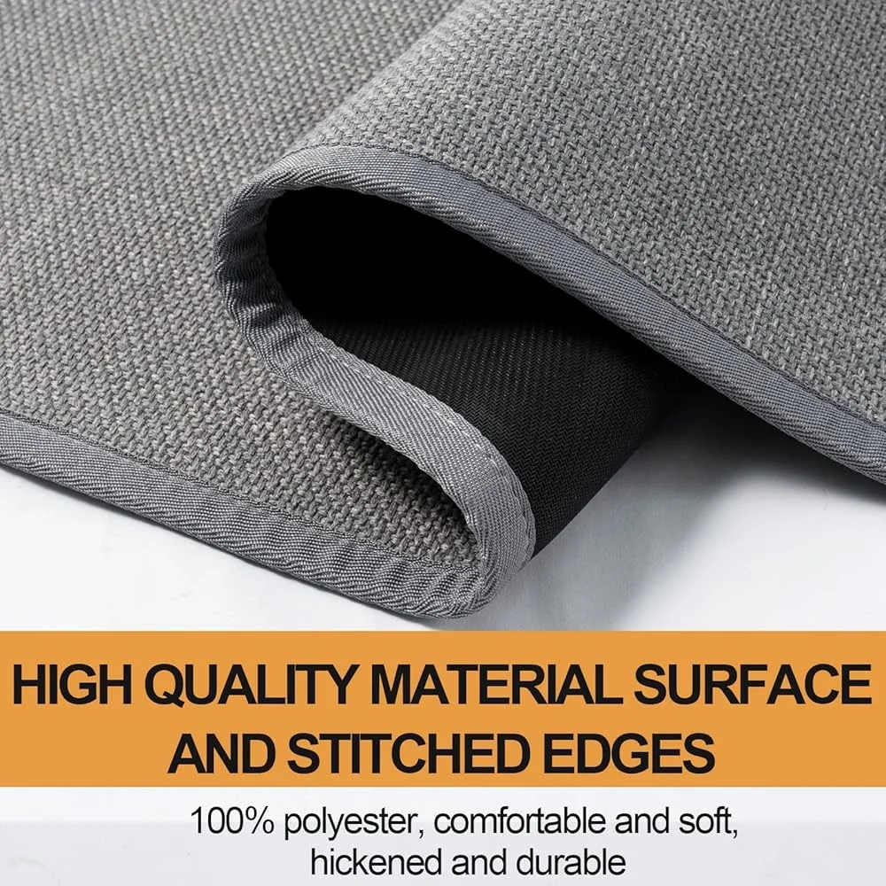 Cushioned Non Slip Kitchen Mat Set of 2 Absorbent Floor Rugs Comfort Standing Mats Washable Durable Kitchen Office Use