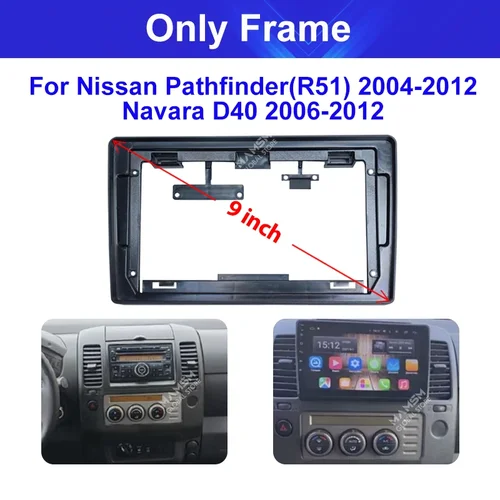 Imagen 2 del producto Fascia de coche compatible con Nissan Pathfinder Navara 2004 - 2014, Panel estéreo, instalación de Audio, molduras envolventes, Kit de tablero, cubierta facial