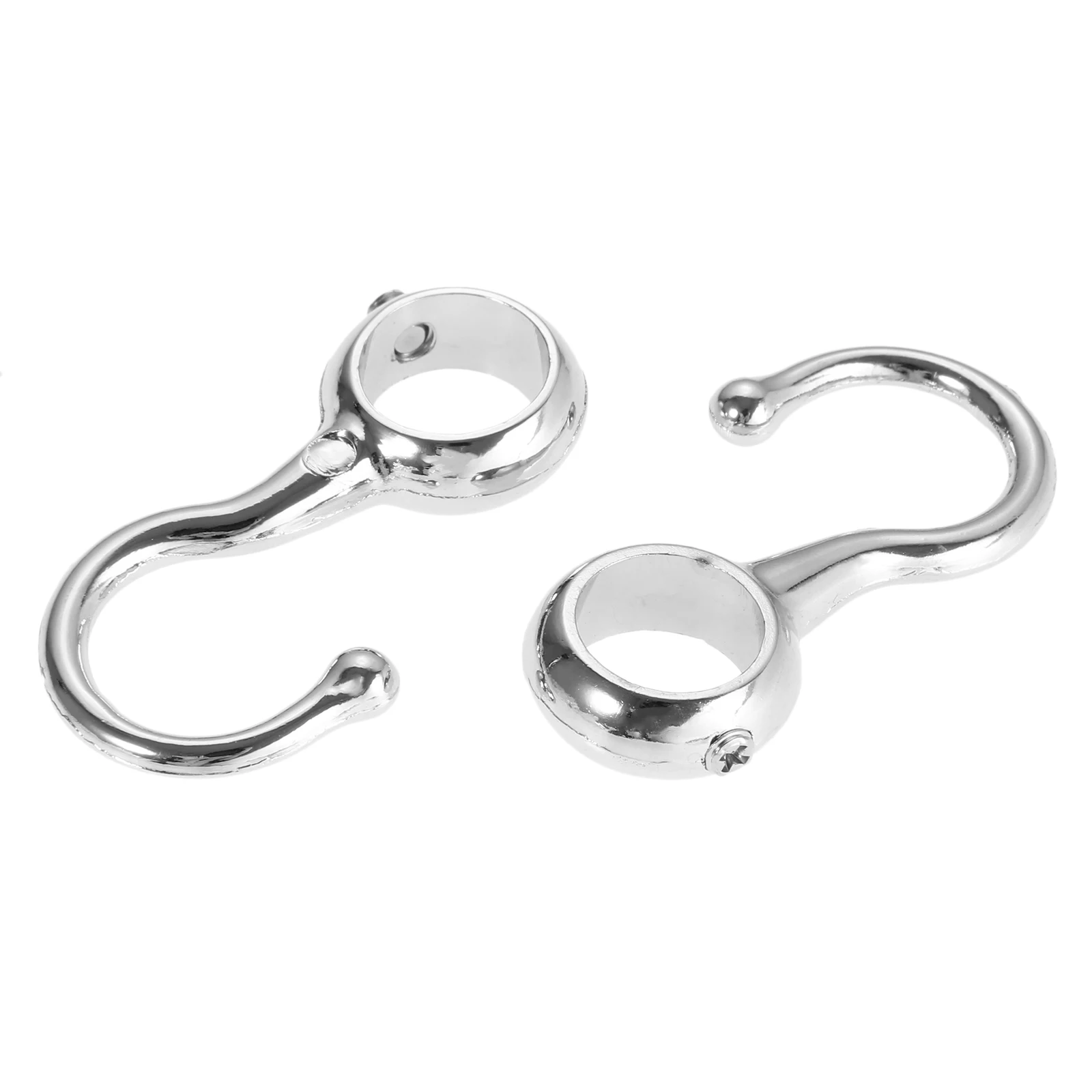 2pcs Wardrobe Bathroom Hanging Tube Pipe Rod Hooks Kitchen Pan Bowl Cup Hook Silver Zinc Alloy 16/19/22/25mm