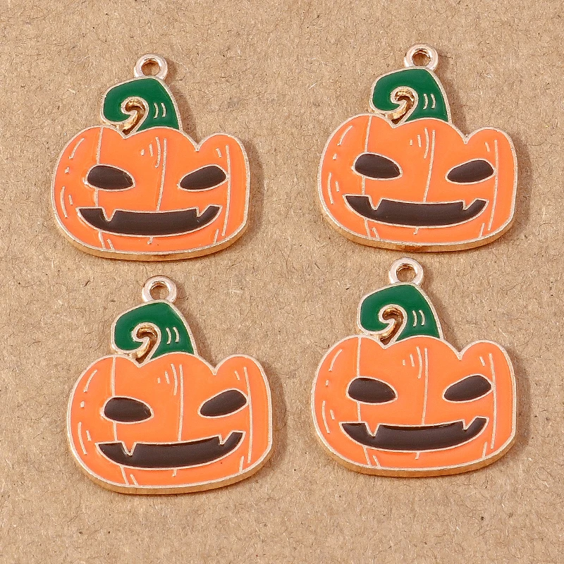 10 قطعة جديد المينا هالوين سحر اليقطين الخفافيش شبح المعلقات ل قلادة أقراط سوار DIY بها بنفسك صنع المجوهرات الملحقات #5