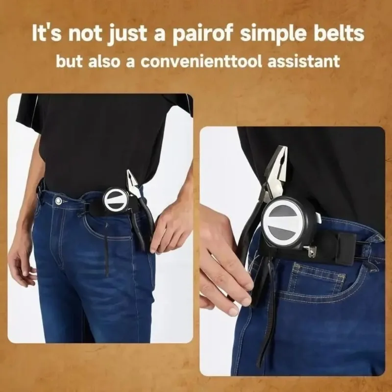 Comfortable Buckle-Free Elastic Waist Belt with Metal Hook & Velcro Adjustable Waistband, Unisex Daily Wear Buckleless Belt