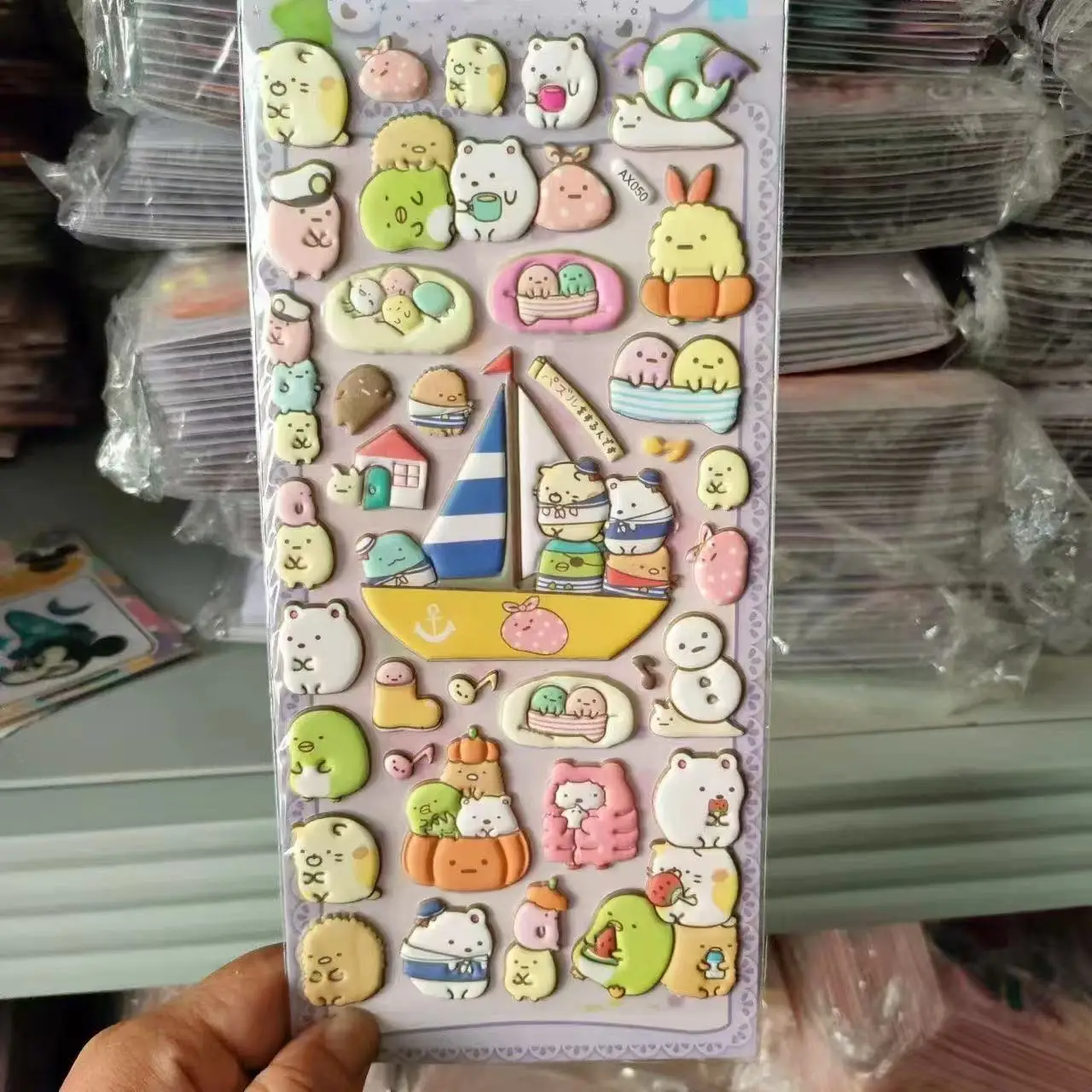 Criatura de canto japonesa 3d tridimensional bolha adesivos feitos à mão jardim de infância crianças decoração recompensa adesivos