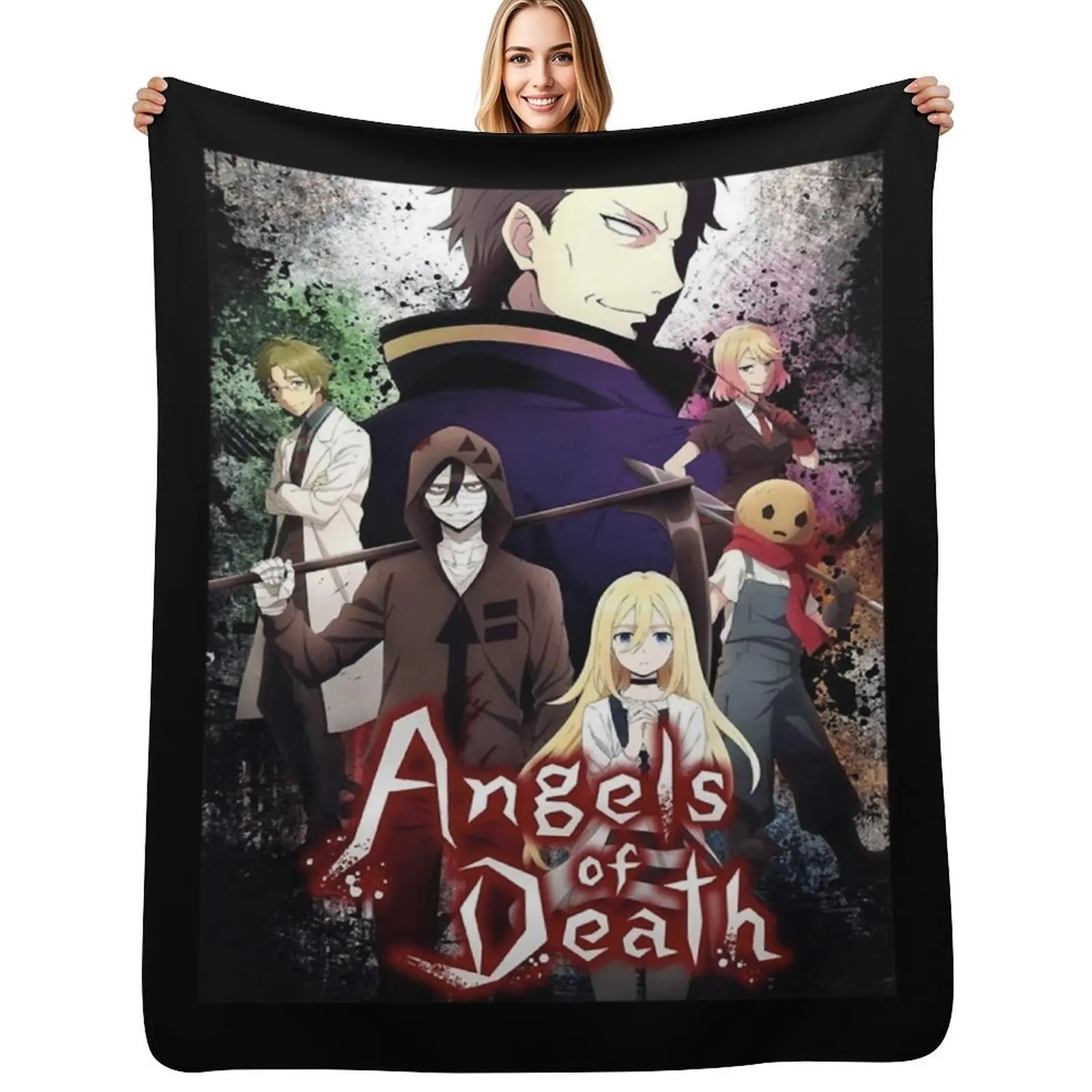 

Angels of Death Anime Essential . Throw Blanket Soft Plush Plaid Bed Bed covers Hairys Blankets