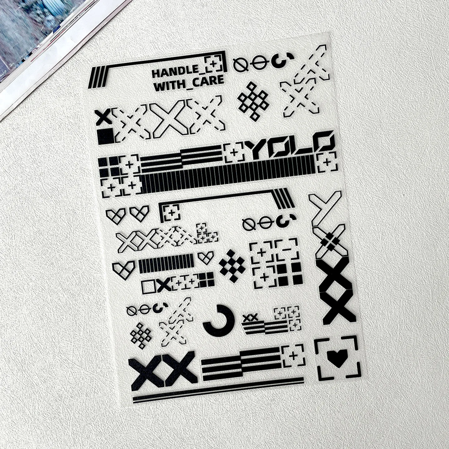 CS Style Geometric XX Pattern Motorcycle Stickers Suitable for Helmets PC Cases Laptops DIY Decorative Vinyl Accessories Decals