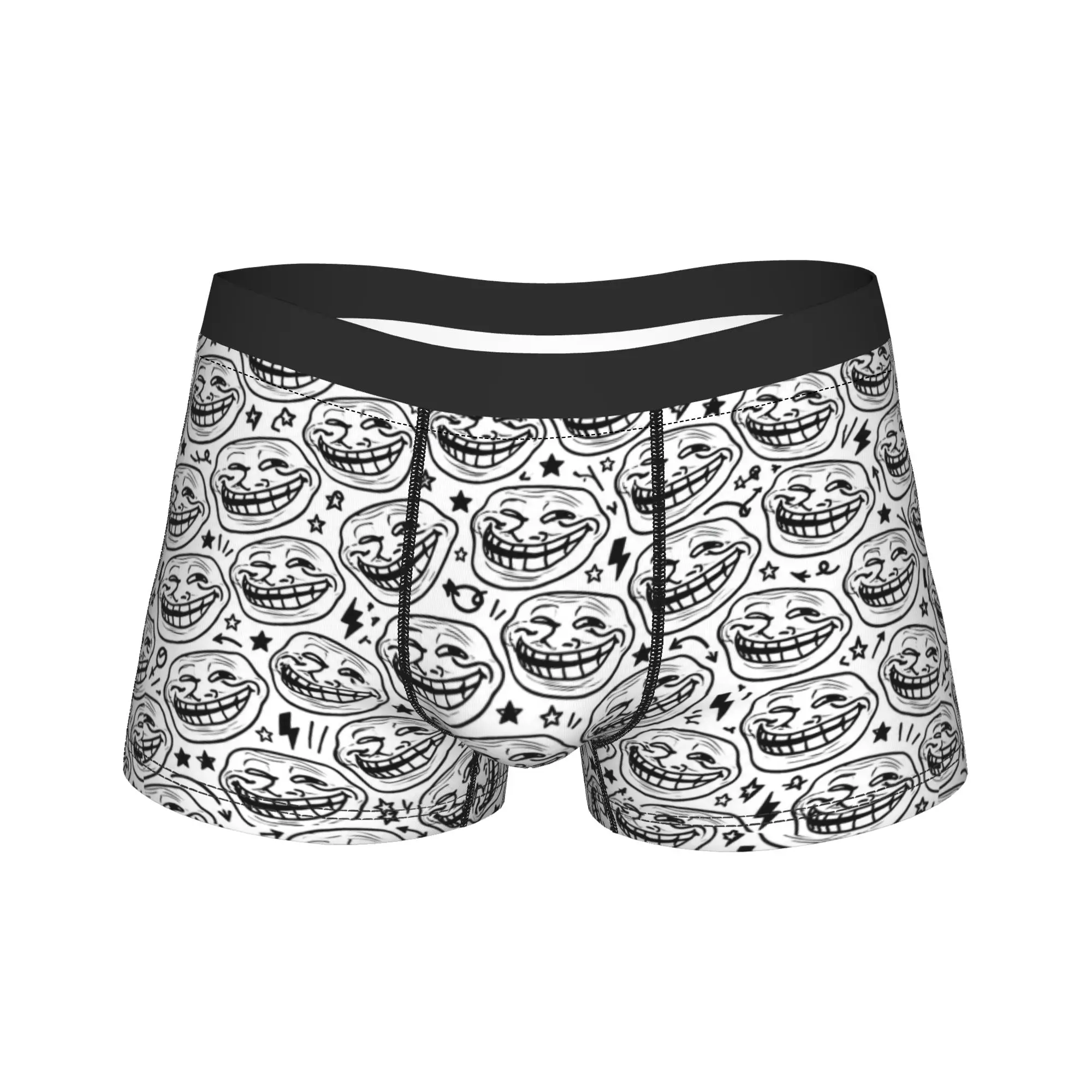 Rage Comic Trollfac Trunk Funny Anime Underwear  Males Underpants Custom Classic Boxer Shorts Hot Sale Boxer Brief Plus Size 2XL