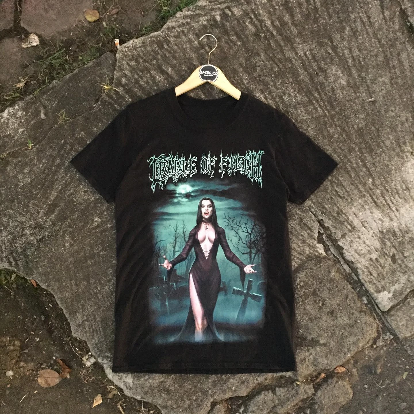 

Large Size Women's Clothing Pure Cotton Print with The Same Evil Emperor Album Poster High Street T-shirt Trend Metal Band Filth