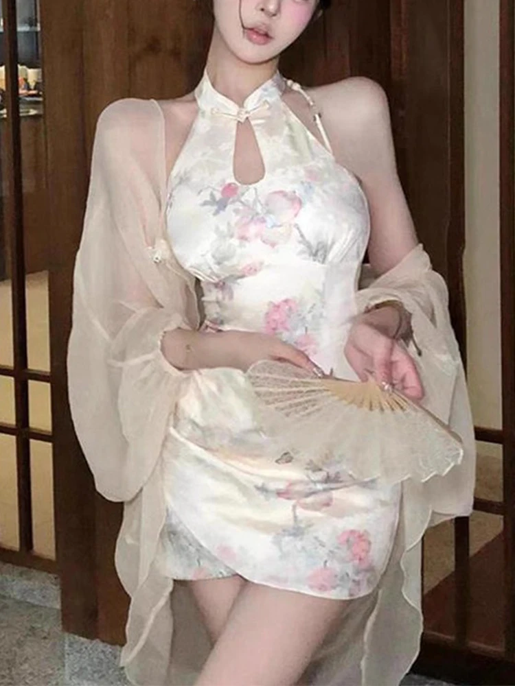 

XZY Xinzhengyan Ne Hanging Chinese Sle ort Skirt Women's Summer Sexy Bodycon Dr plus Size Pure Desire National Trend