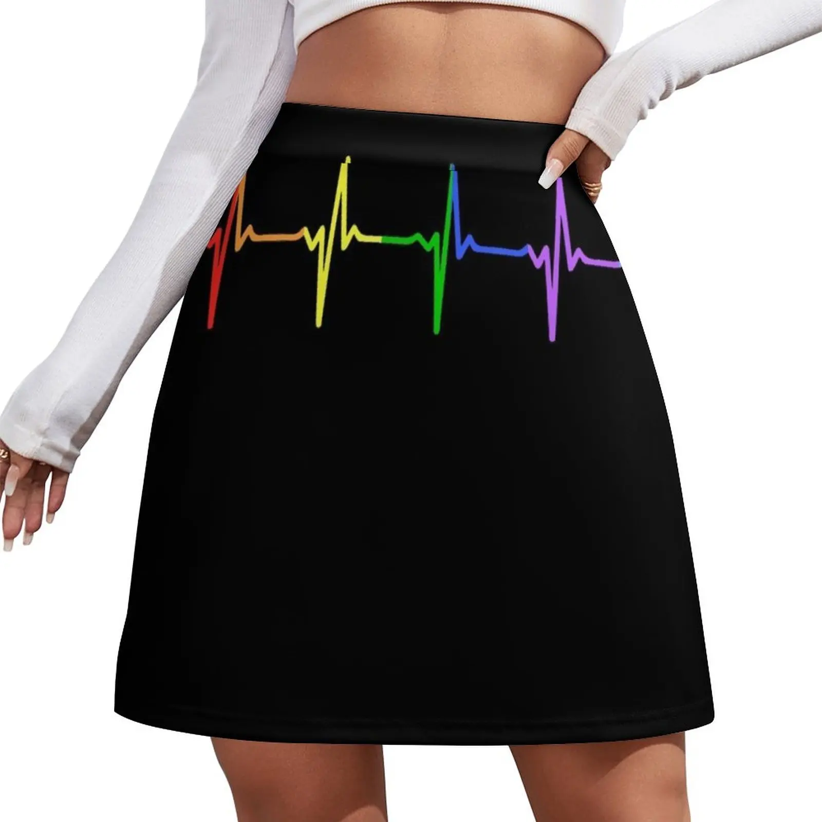 

Rainbow Pulse Hearbeat LGBT Mini Skirt summer dresses for women 2026 skirt skirt Mini