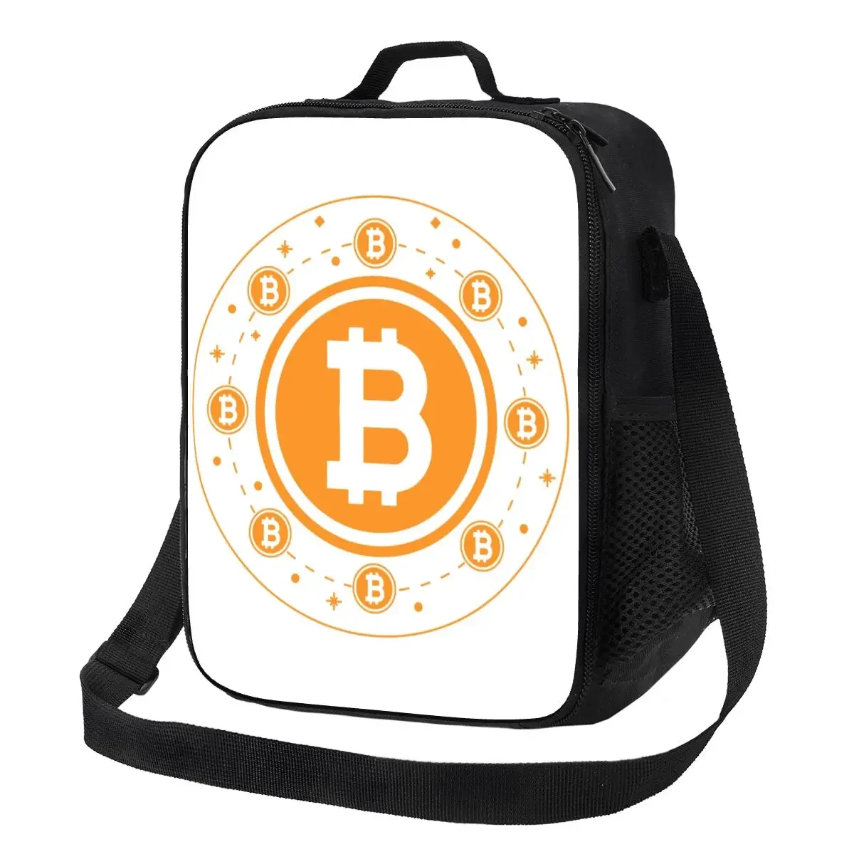 

Crypto Bitcoin Magic Lunch Tote Bag for Cryptocurrency Blockchain Btc Gift Portable Cooler Thermal Food Bento Box Work Travel