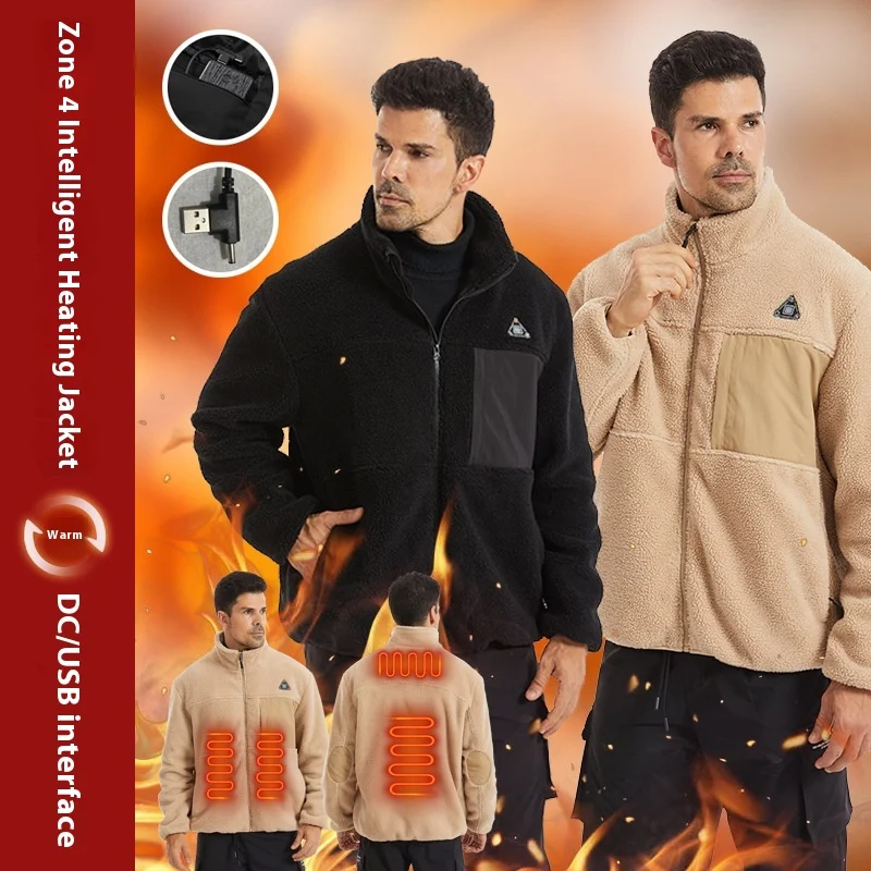 

Direct Sale New Winter Smart Heating Jacket Fleece 3 Control 4 Zone Electric Heated Coat