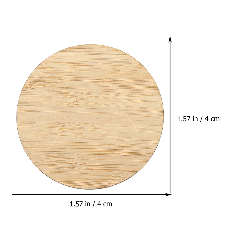 20 PCS Round Bamboo DIY Painting Piece Unfinished Chips Manual Blank Cutouts Portable Circle Premium Slices