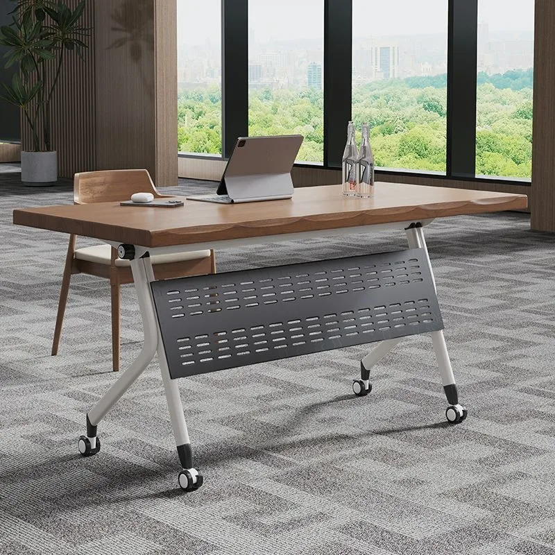 Solid Wood Folding Conference Table Movable Splicing Combination Office Multi-functional Negotiation Training Table