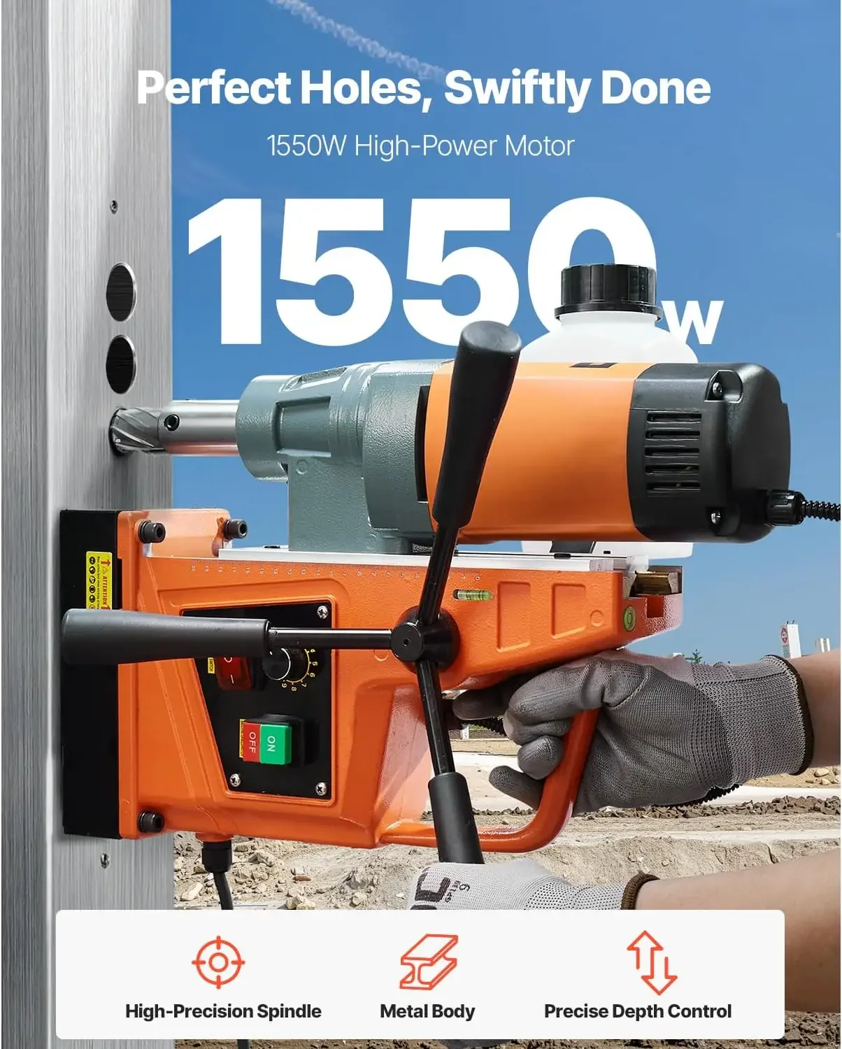 

[Цена со скидкой, горячая распродажа! ]Mag Drill Press, расточный диаметр 1550 Вт, 2 дюйма, мощная магнитная дрель 2922 фунта, 500 PRM, 10 скоростей, электрическая