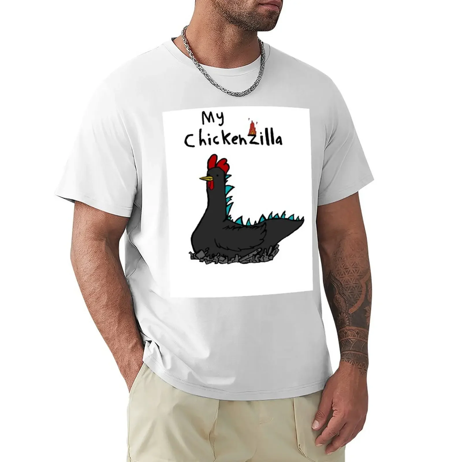 

chikenzilla T-shirt blacks Blouse summer clothes t shirt men