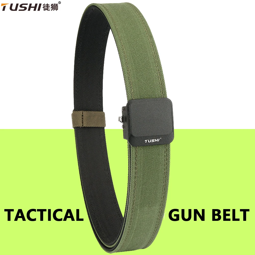 

TUSHI Men's Belt Outdoor Multi Function Alloy Buckle Tactical Belt Canvas Nylon Belt Training Quick Hanging Belts Neutral Belt